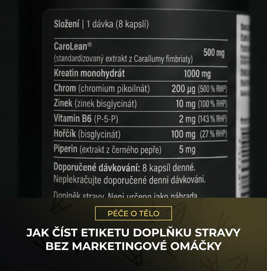 Jak číst etiketu doplňku stravy bez marketingové omáčky Vojta Hubne