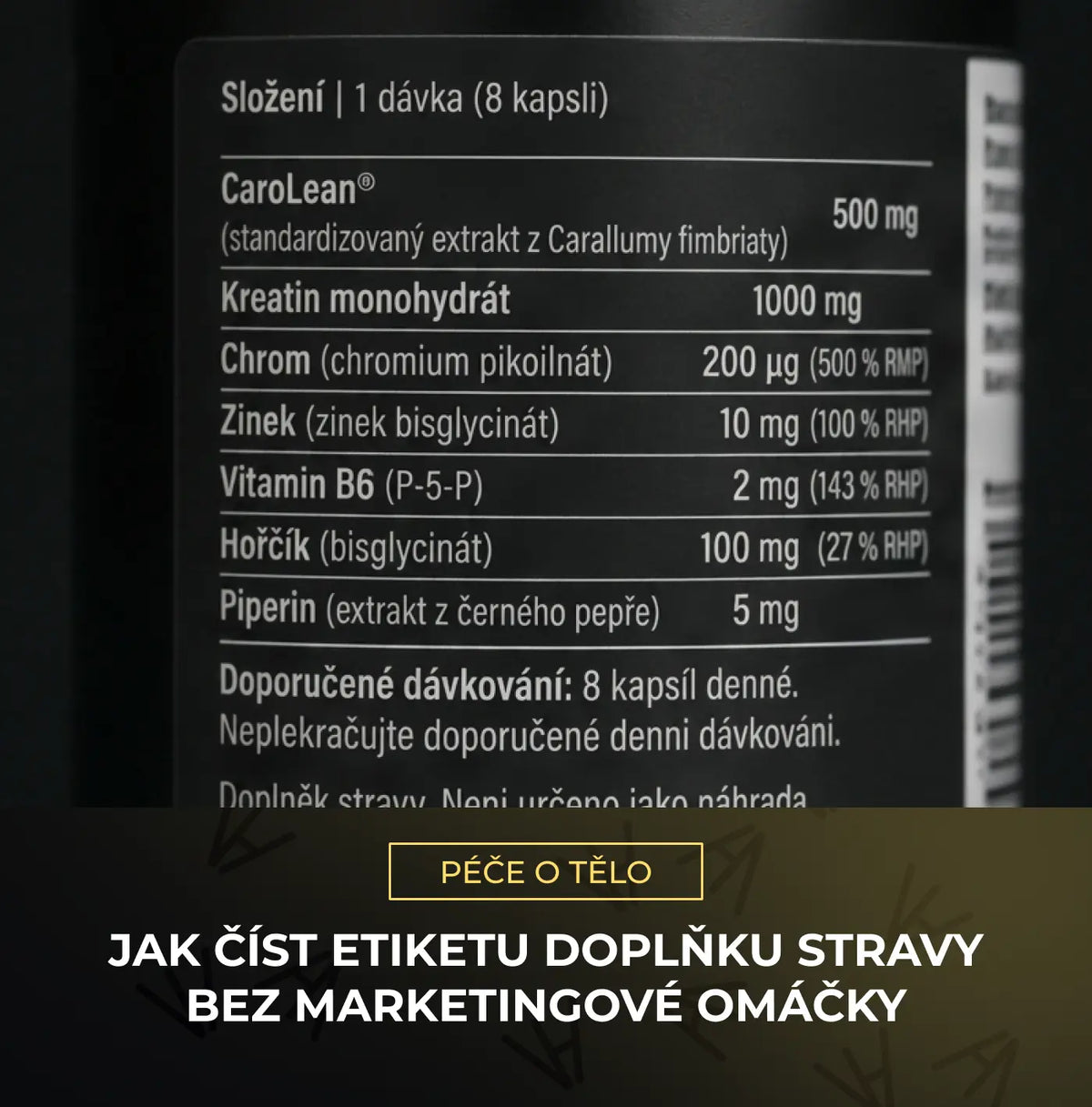 Jak číst etiketu doplňku stravy bez marketingové omáčky Vojta Hubne